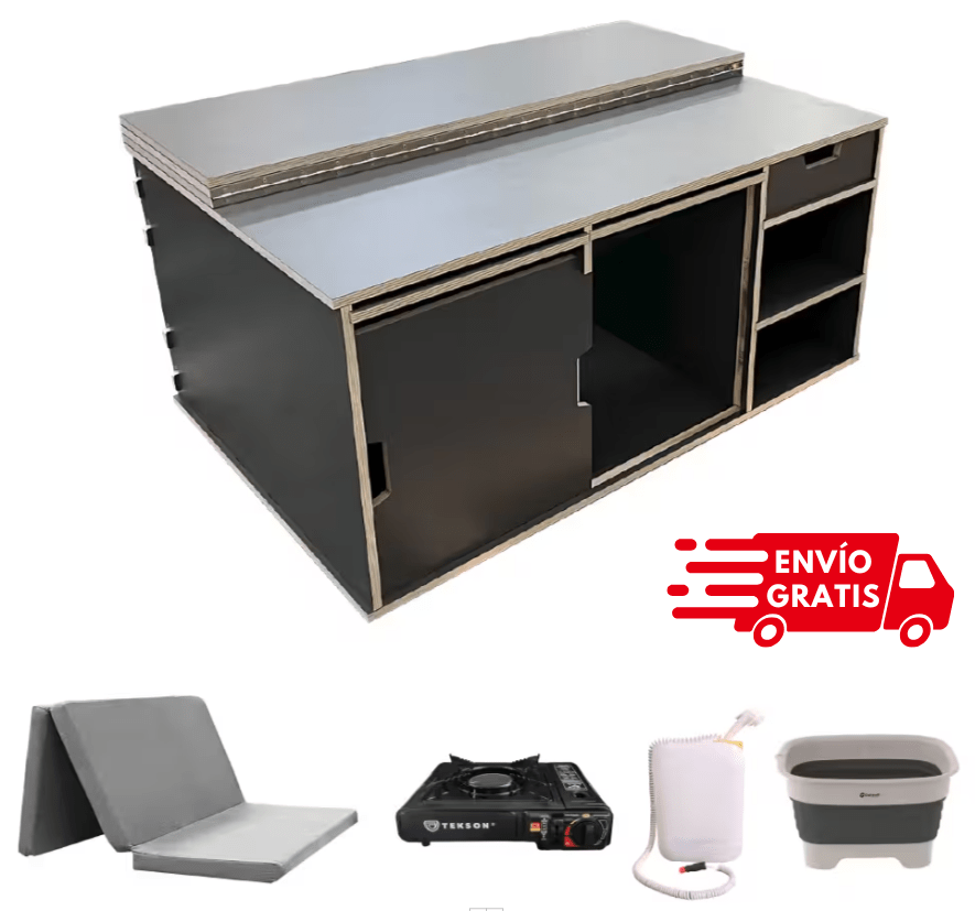 MUEBLE CAMA Quality Camper para Peugeot Rifter, Citroën Berlingo, Toyota Proace City y Opel Combo.