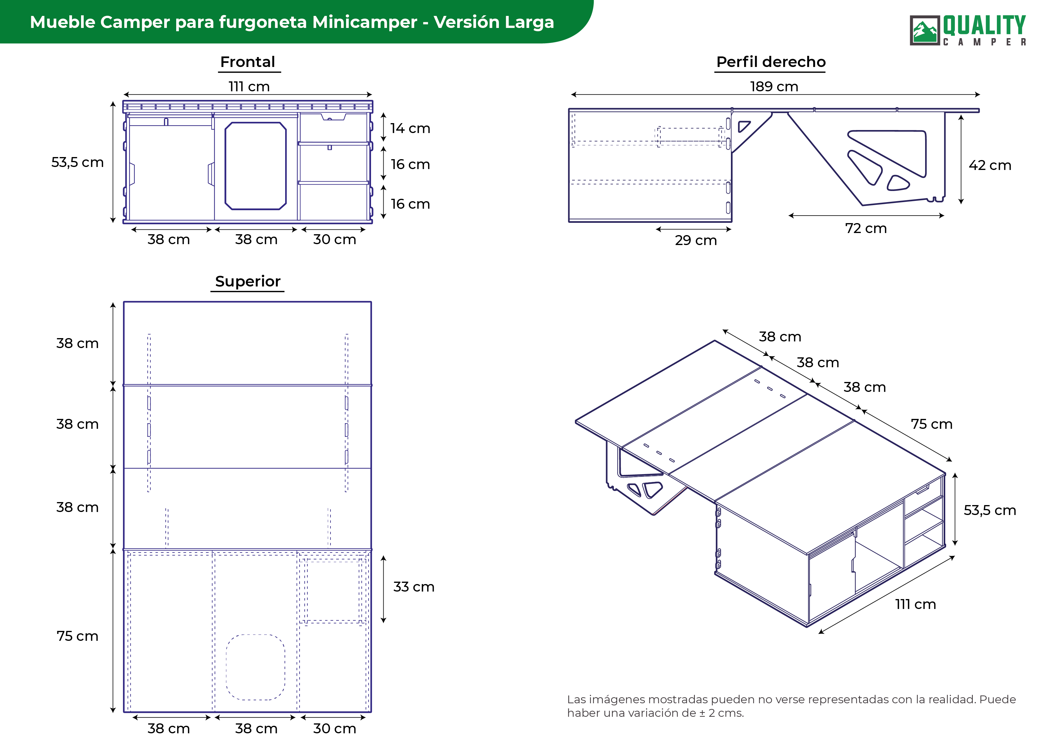 MUEBLE CAMA Quality Camper para Peugeot Rifter, Citroën Berlingo, Toyota Proace City y Opel Combo. - Imagen 14