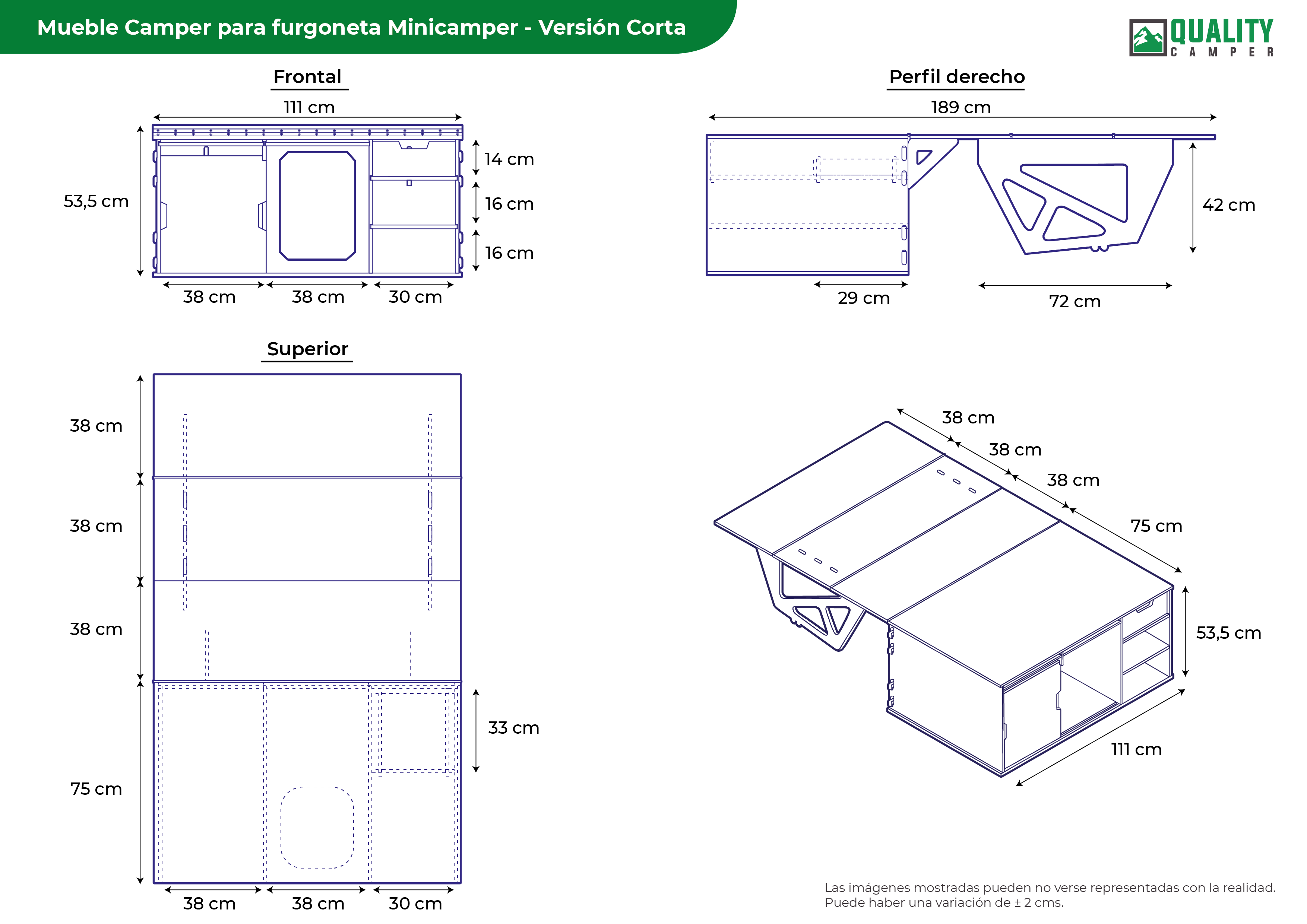 MUEBLE CAMA Quality Camper para Peugeot Rifter, Citroën Berlingo, Toyota Proace City y Opel Combo. - Imagen 13