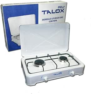 TALOX Hornillo cocina a gas 2 fuegos