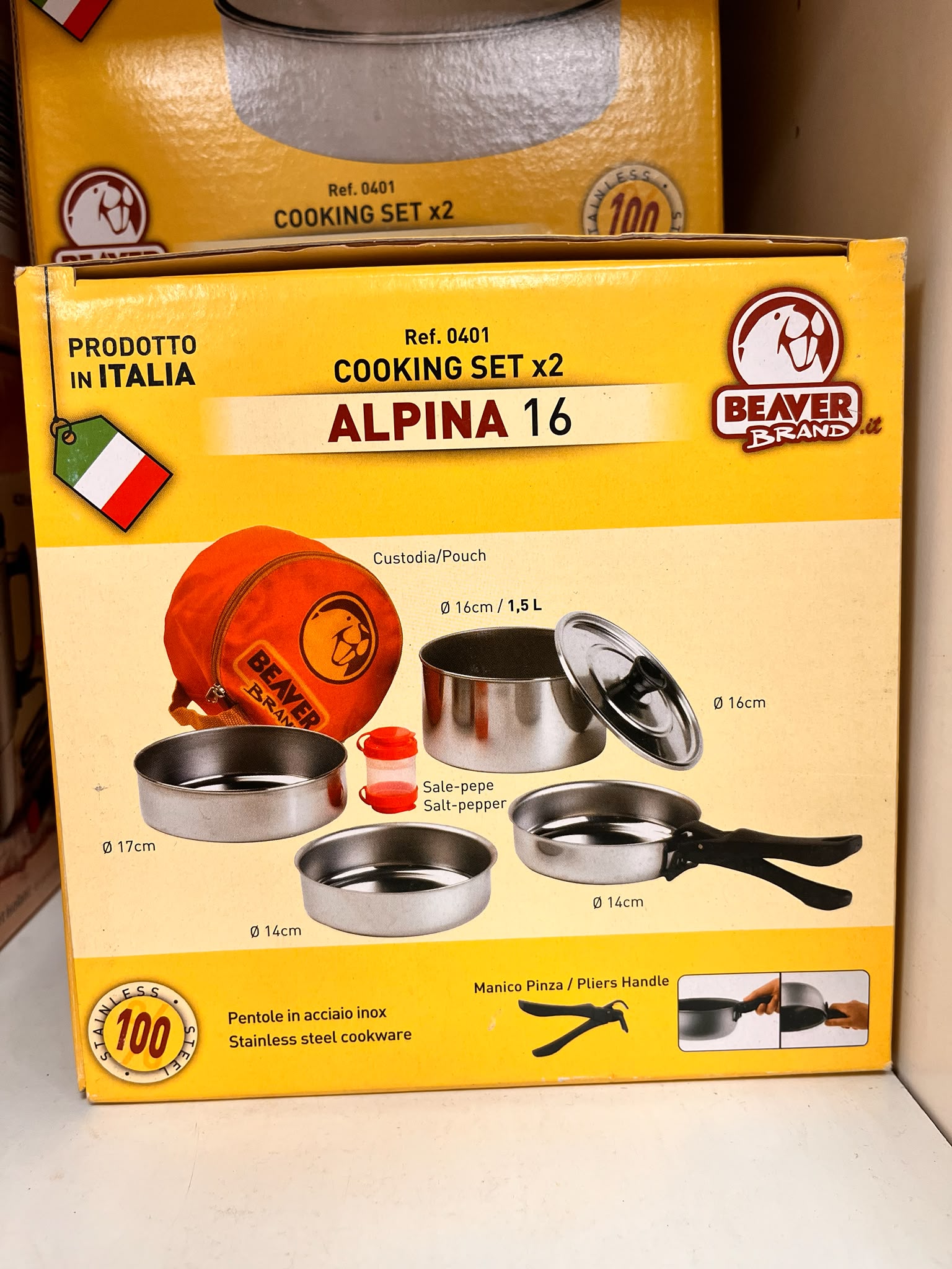 Beaver Brand Alpina 16 (Ref. 0401) juego de cocina para camping.